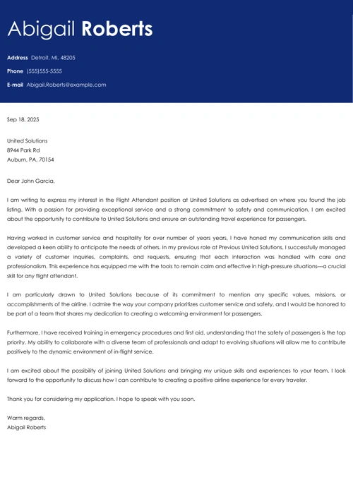 sample cover letter example