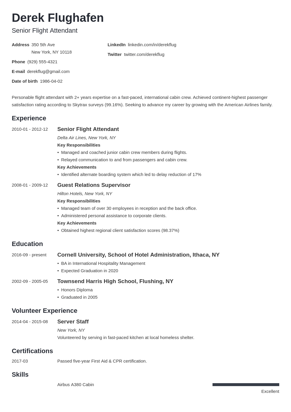 Cover Letter For Flight Attendant Position Collection Letter Template 
