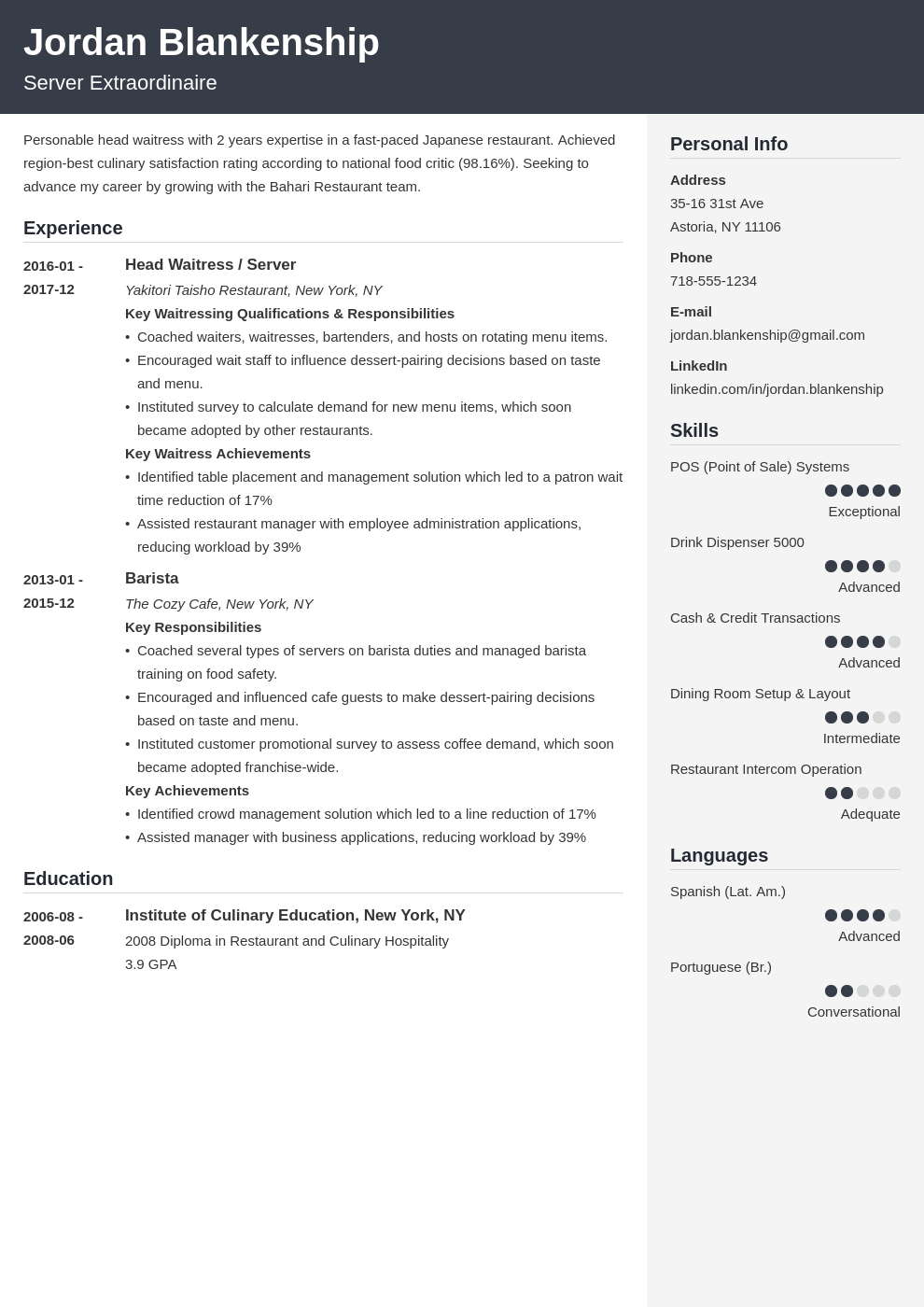 food service resume example template cubic
