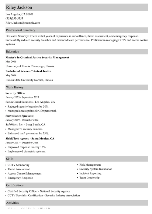 sample resume example