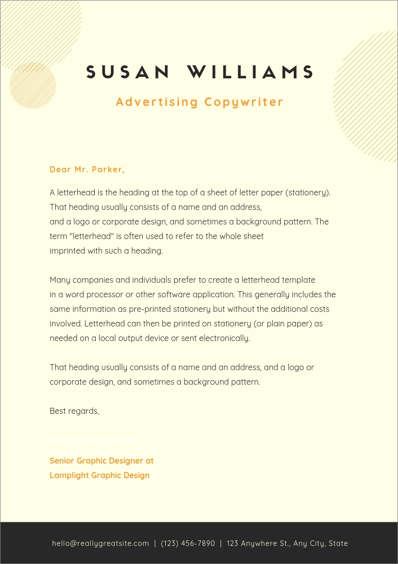 cover letter html template