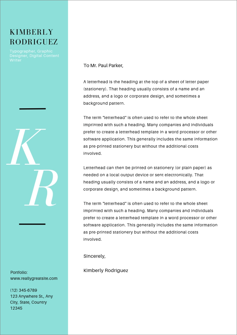 cover letter for canva design