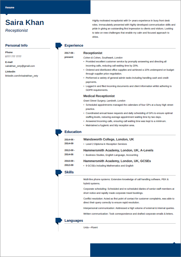 cv maker format