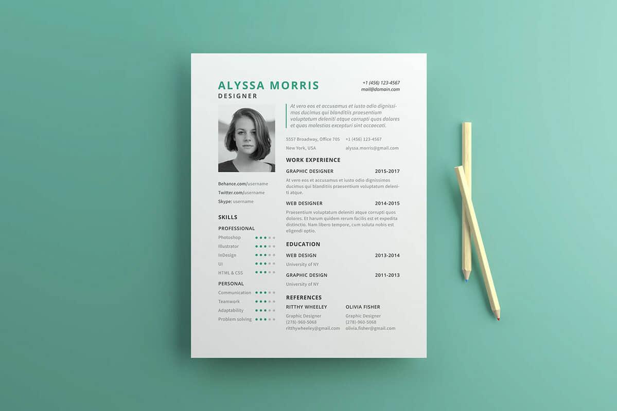 free resume sample in us letter size