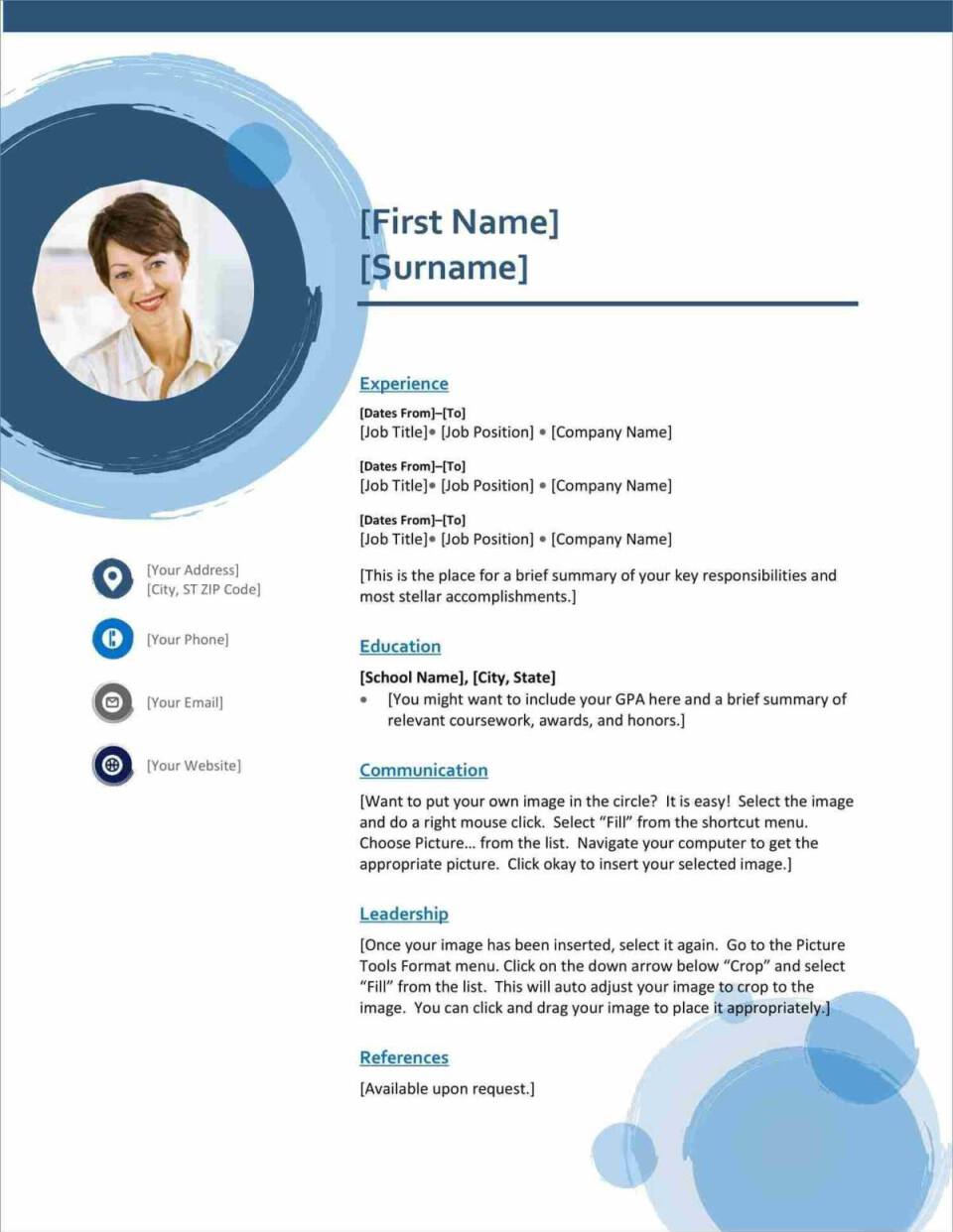 cv resume template in word