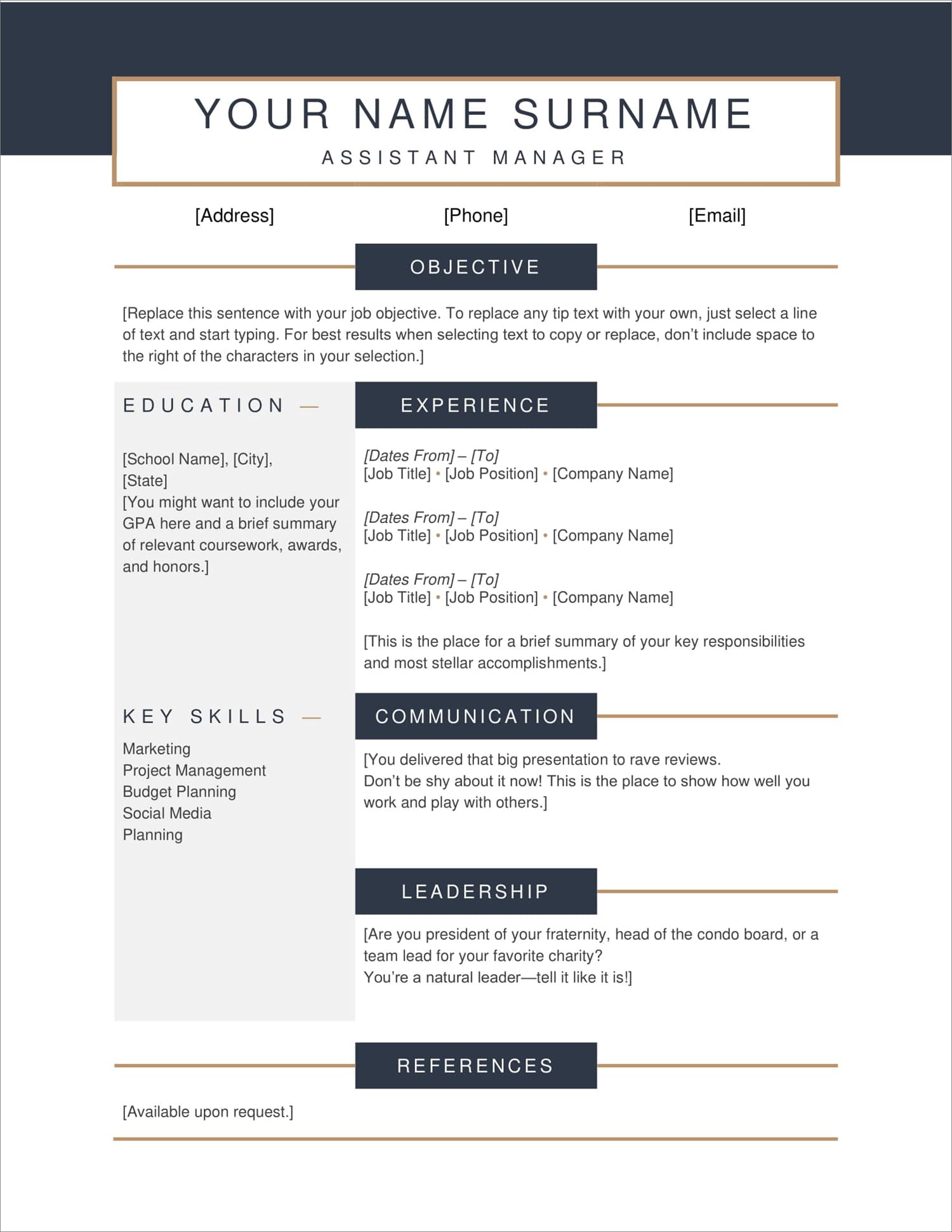 resume templates to download free