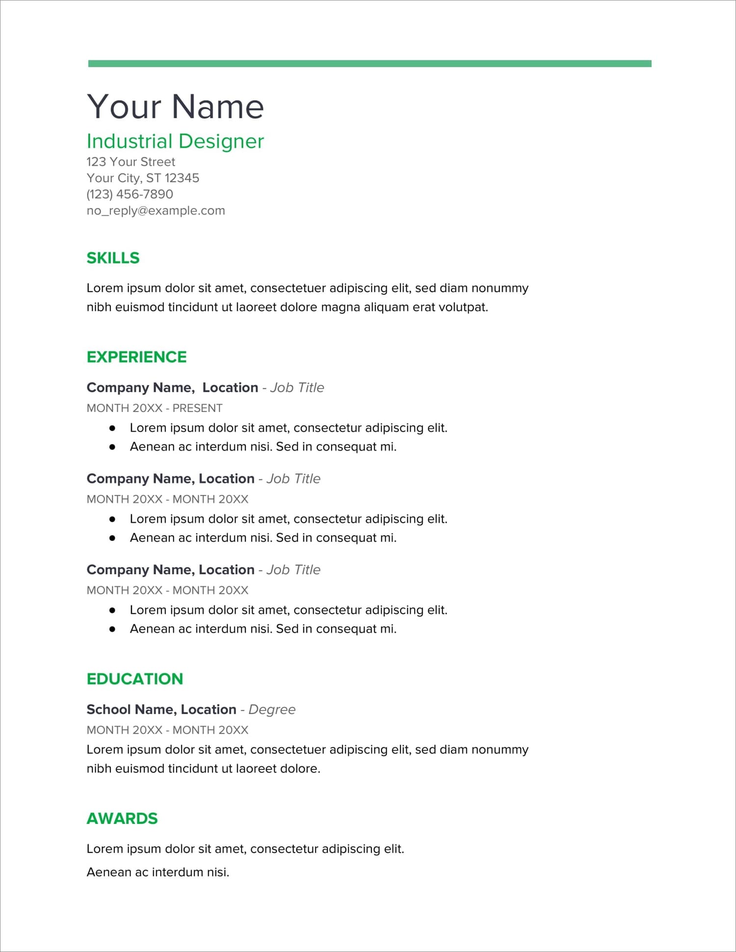 sample resume for free download