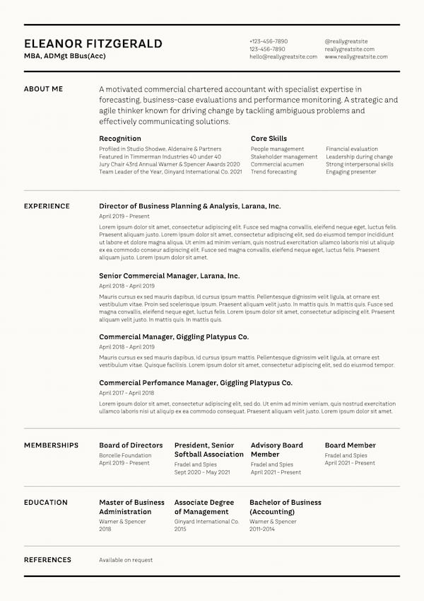 free resume templates