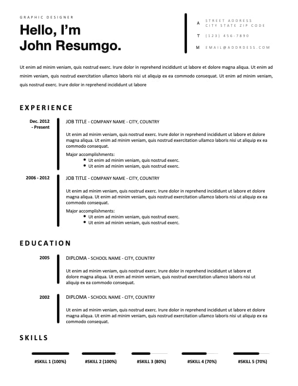 free resume templates