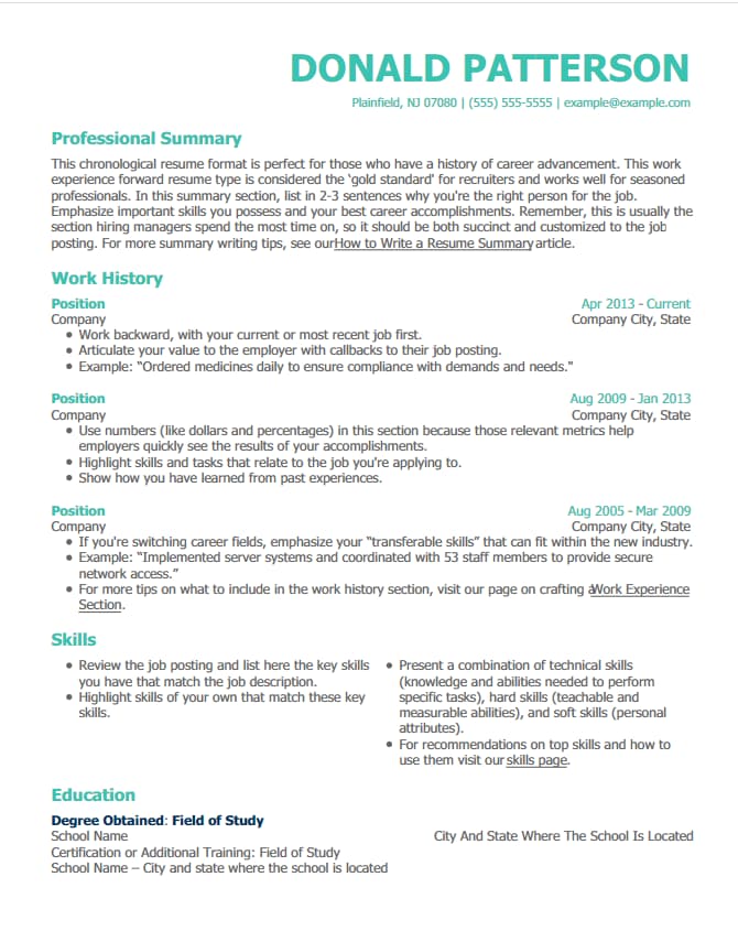 free resume templates