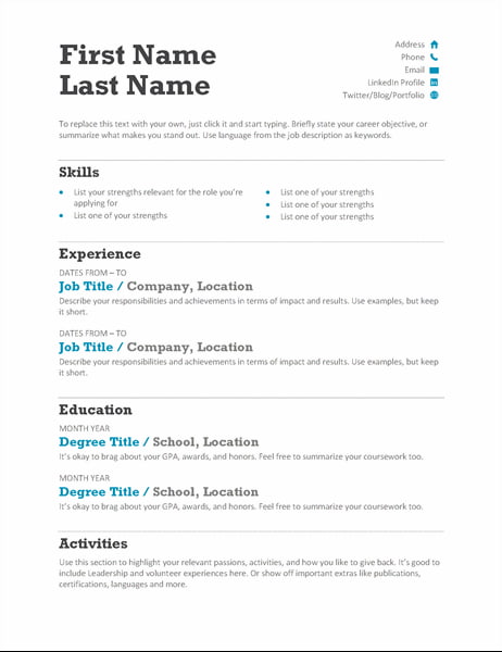 free resume templates