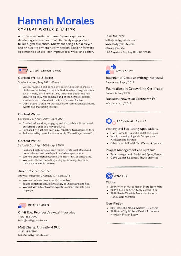 free resume templates