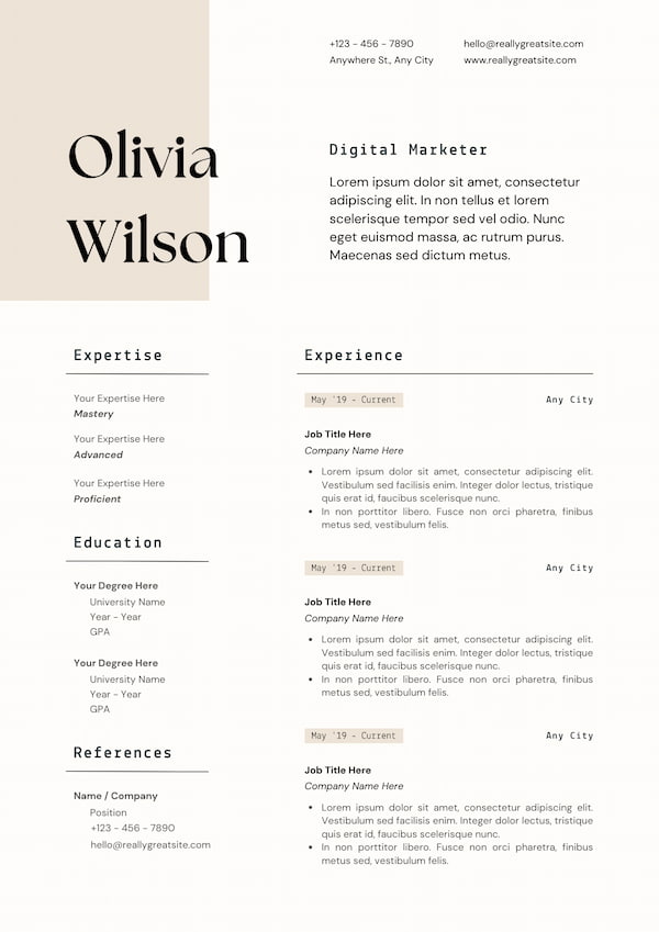 free resume templates