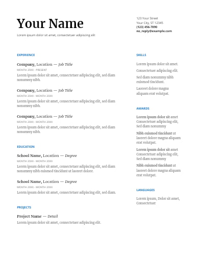 free resume templates