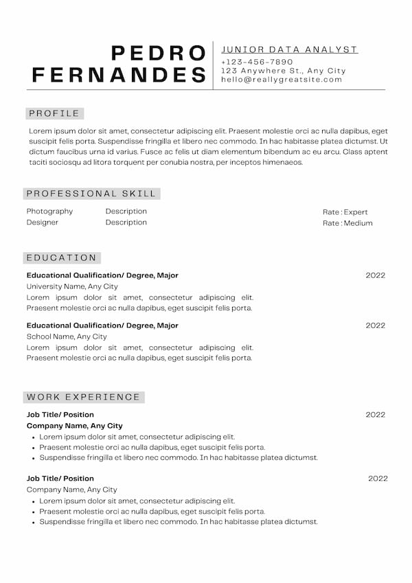 free resume templates