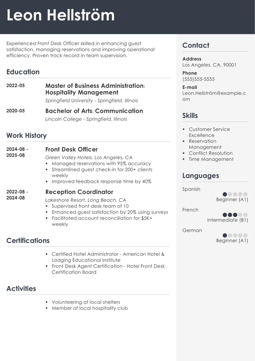 sample resume example