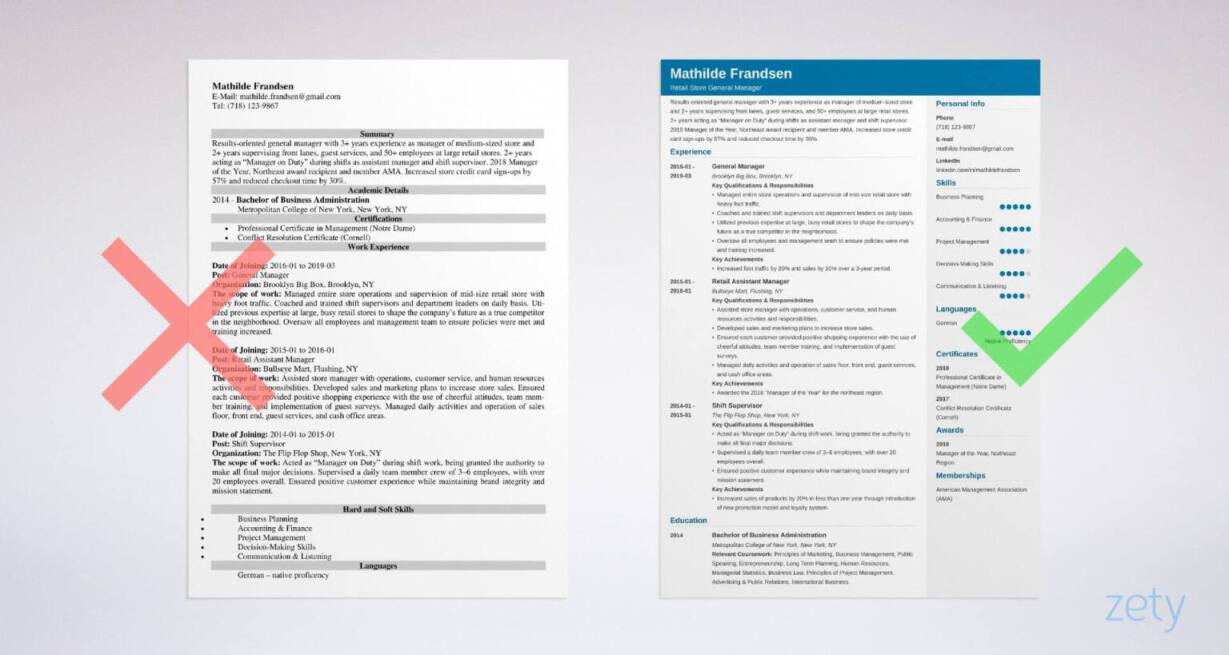 Cv Samples For General Manager