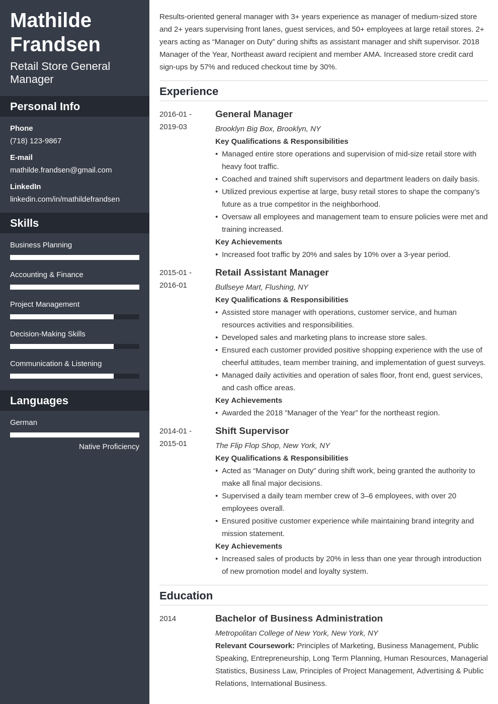general manager resume example template cascade