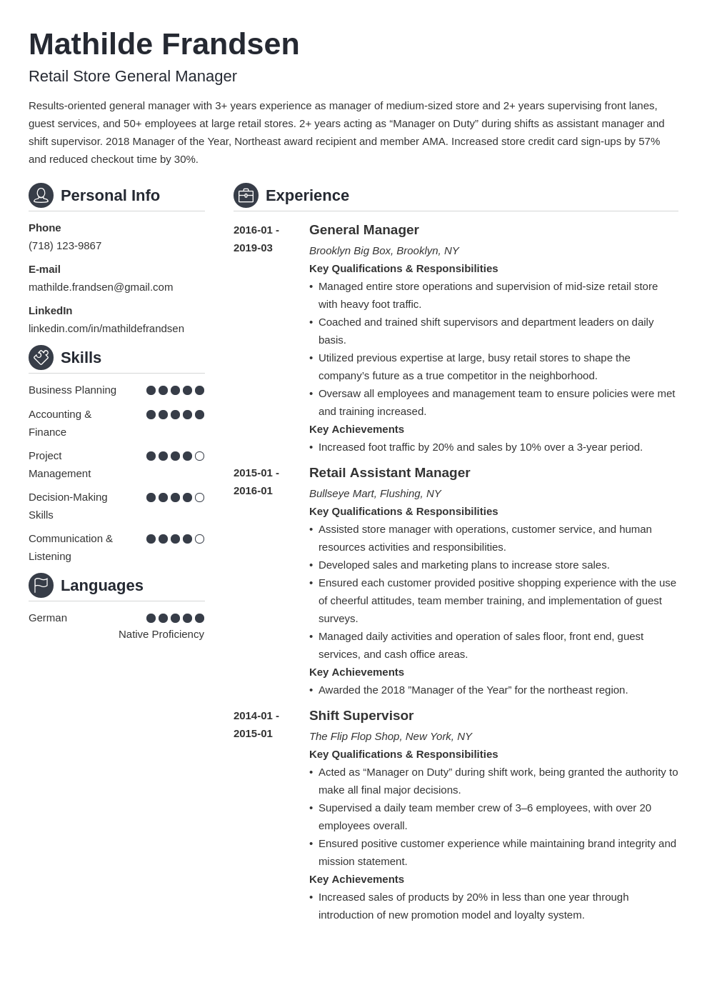 general manager resume example template crisp