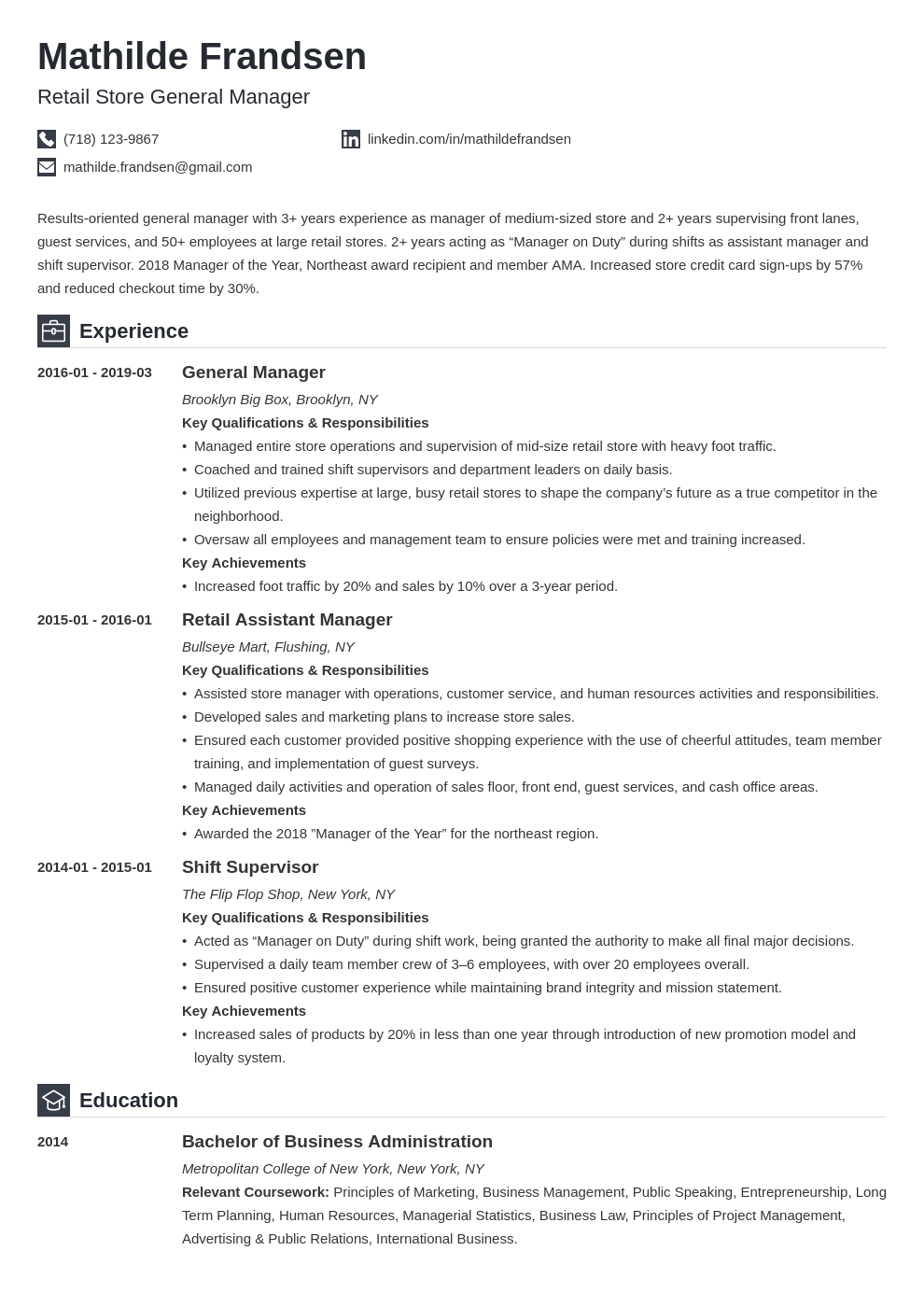 general manager resume example template iconic
