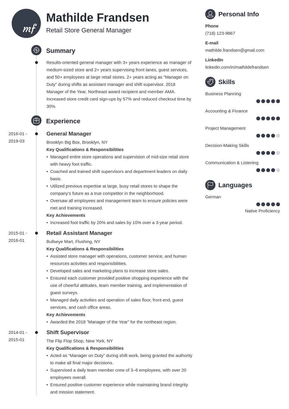 general manager resume example template primo