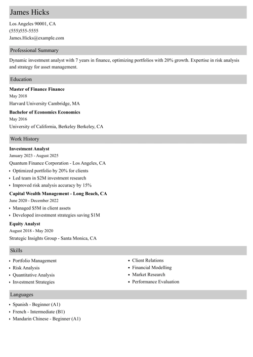 goldman sachs resume template