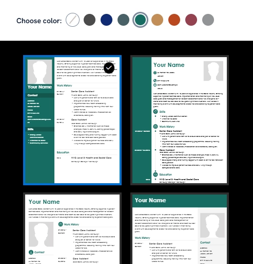 Zety UK CV templates lets you change the CV layout with a single click