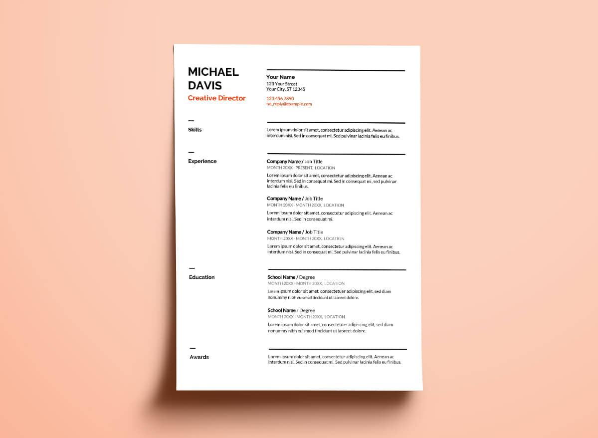 free modern resume templates google docs