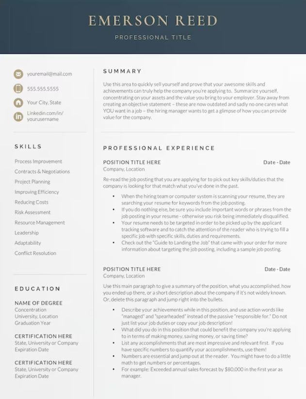 resume template get landed