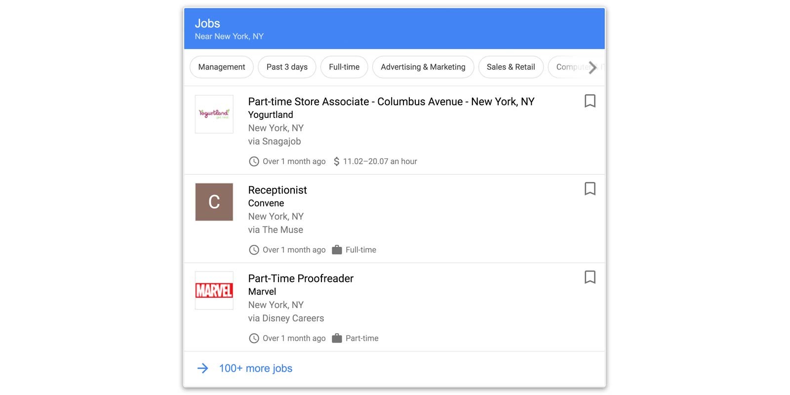 google job postings