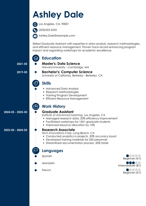 graduate assistant resume example