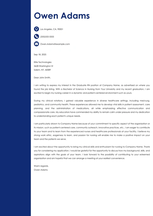 sample cover letter example