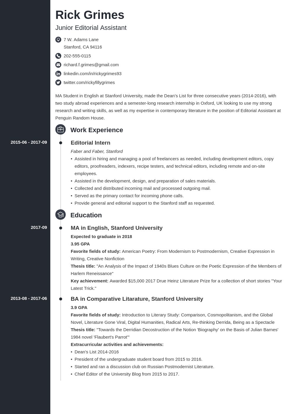 graduate cv template concept