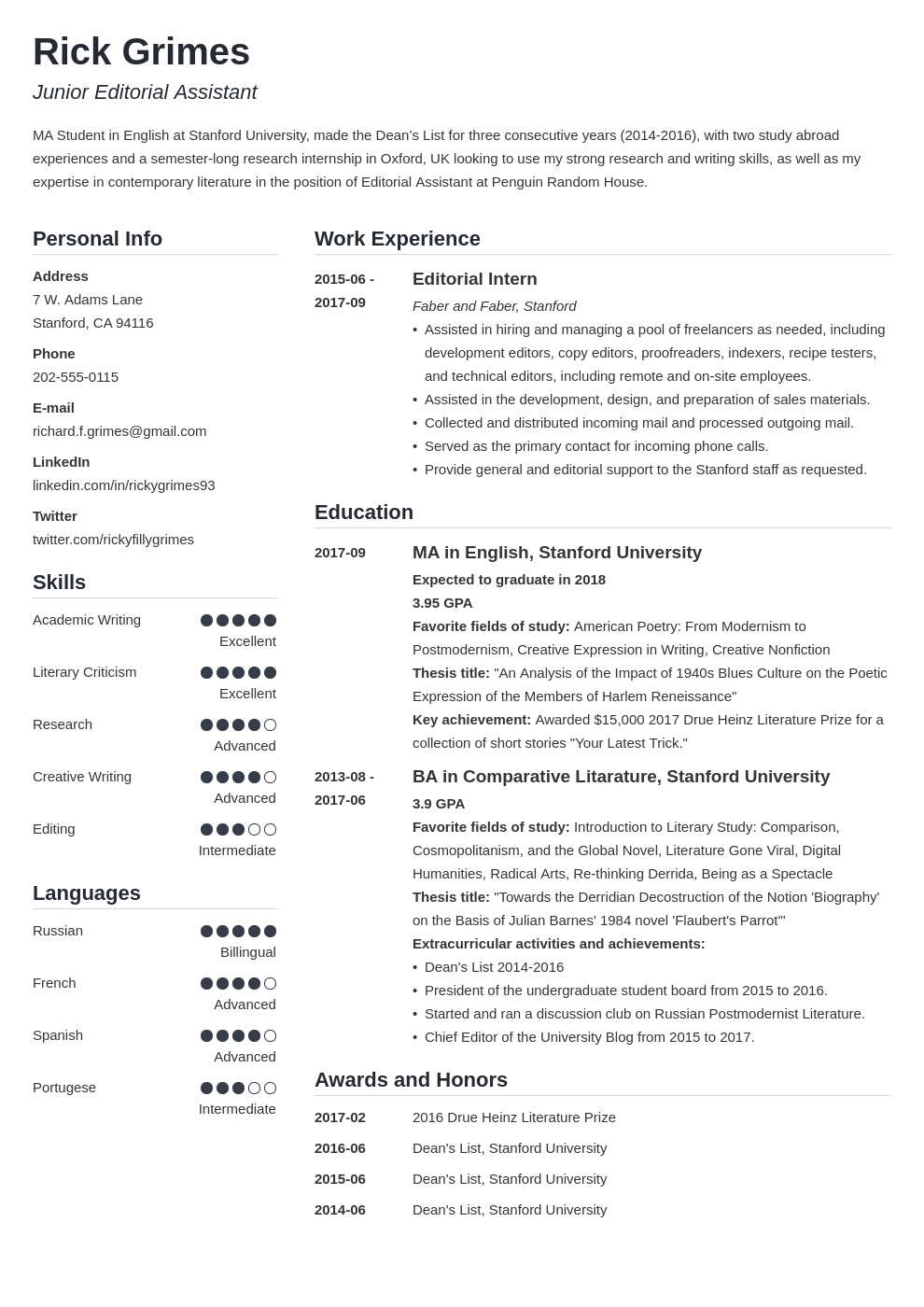 Graduate Student CV Example Academic CV Template For Grads Graduate Student CV Example Academic CV Template For Grads