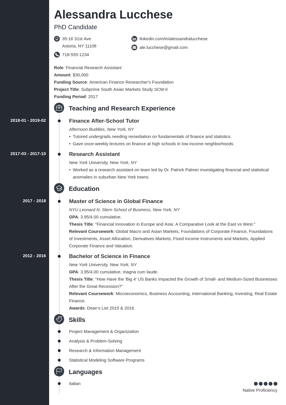 Resume for Graduate School Application [Template & Examples]