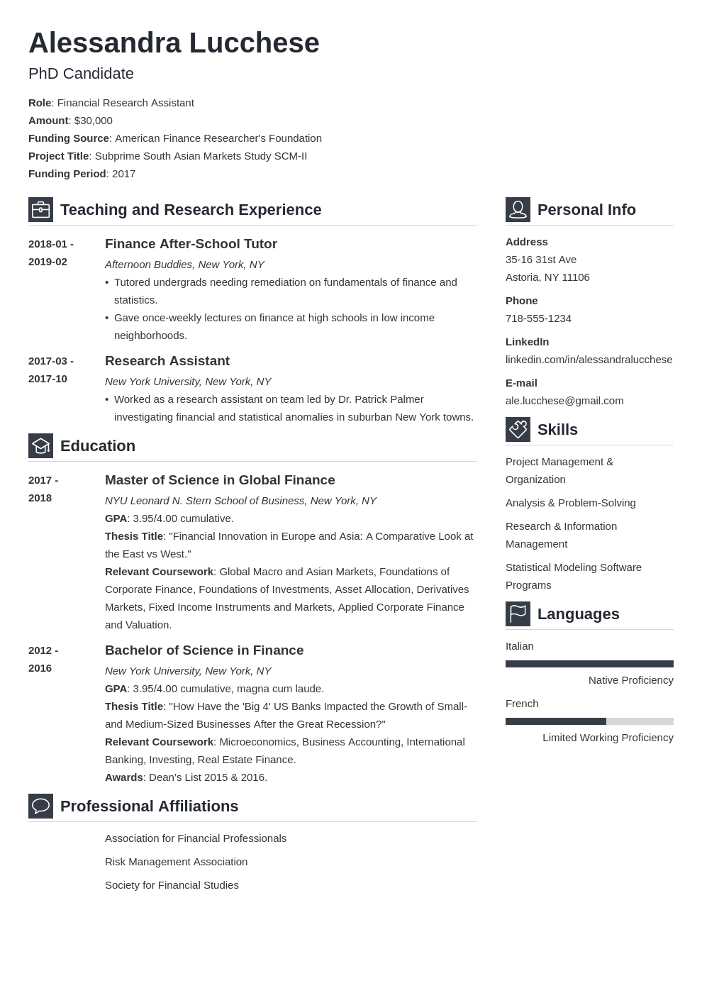 Graduate School Resume Example Template Vibes 