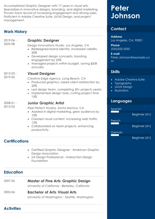 Graphic Design Resume Example