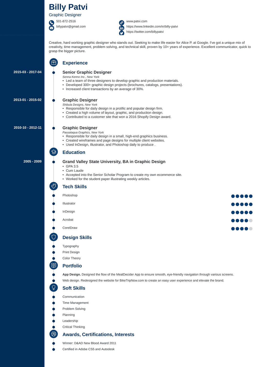 Graphic Design Resume Sample Guide 20 Examples
