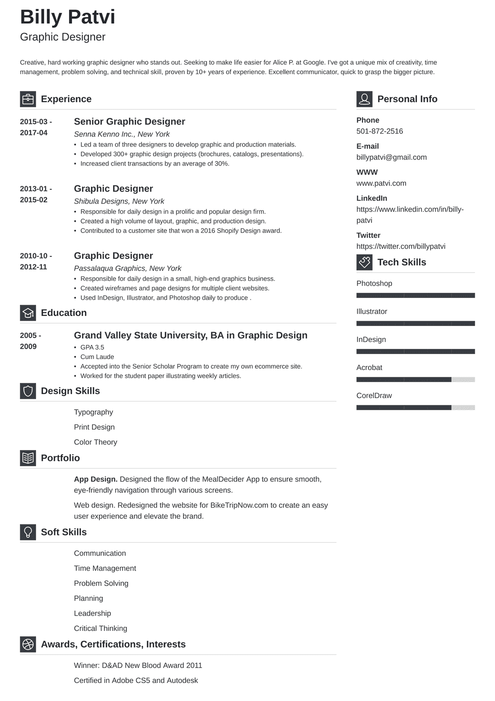 Graphic Designer Resume Examples And Design Tips For 21