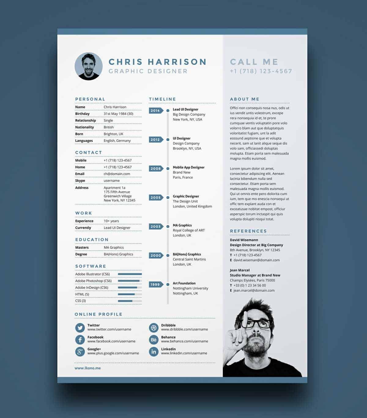 modern resume template free download