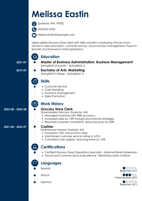 grocery store resume example