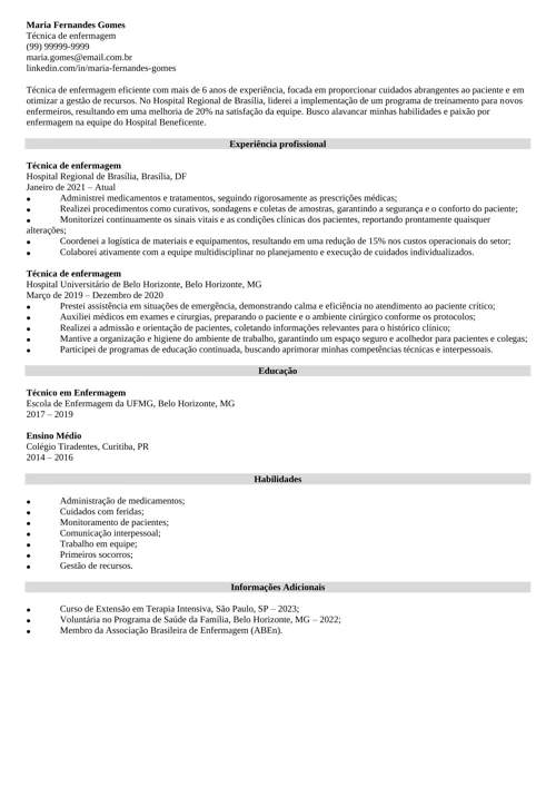 exemplo de currículo com habilidades