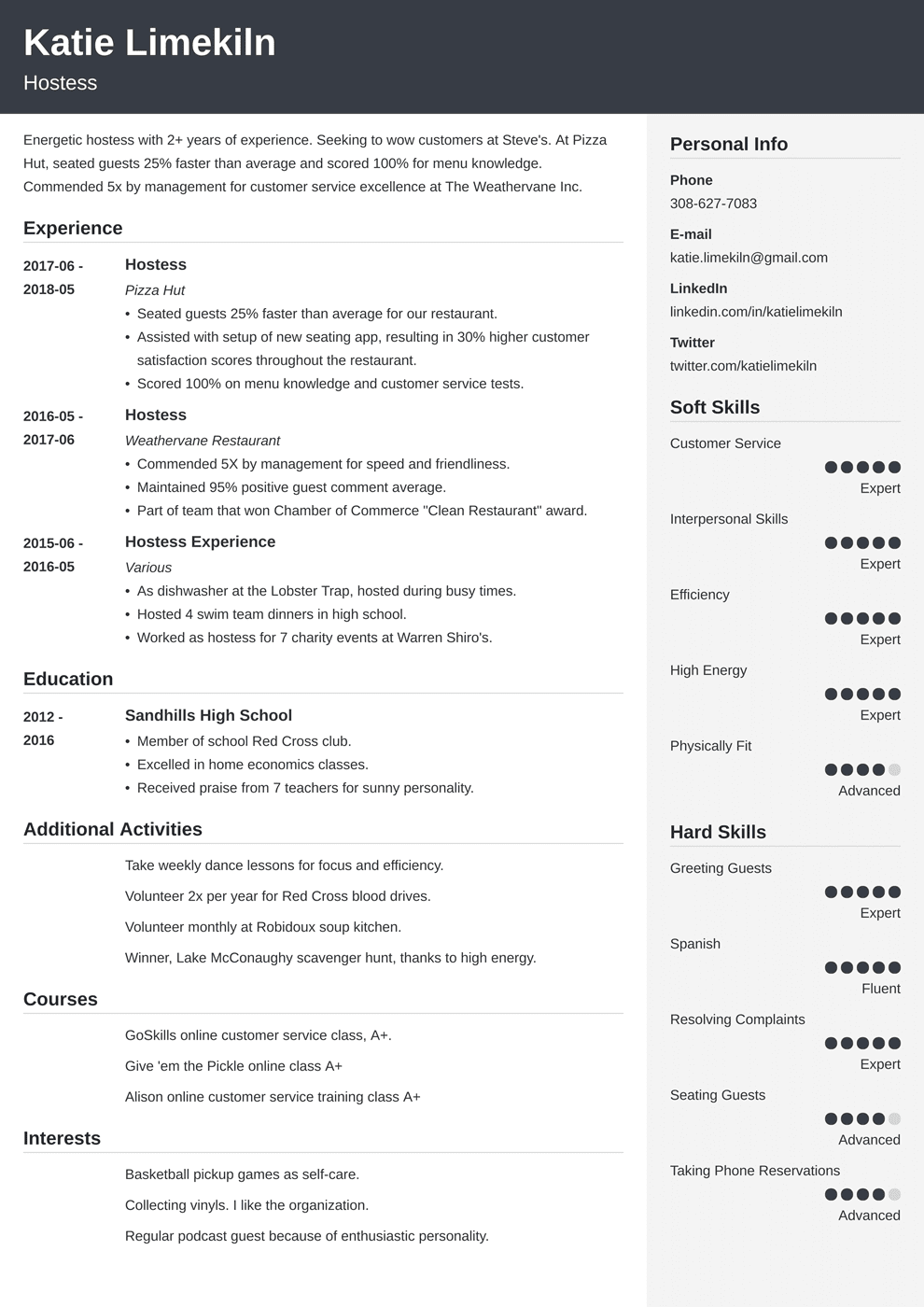 resume examples hair stylist