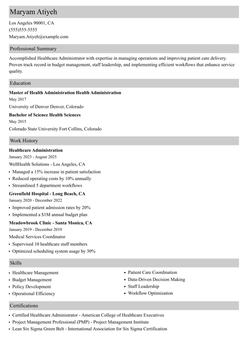sample resume example