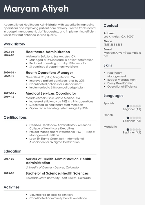 sample resume example