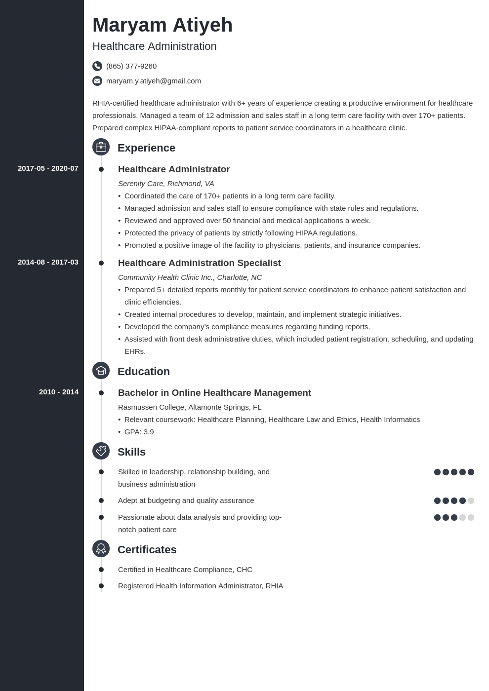 Healthcare Administration Resume - Healthcare Administration Resume Example Template Concept 