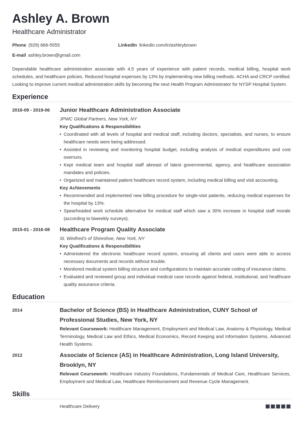 Healthcare Professional Resume Guide Samples