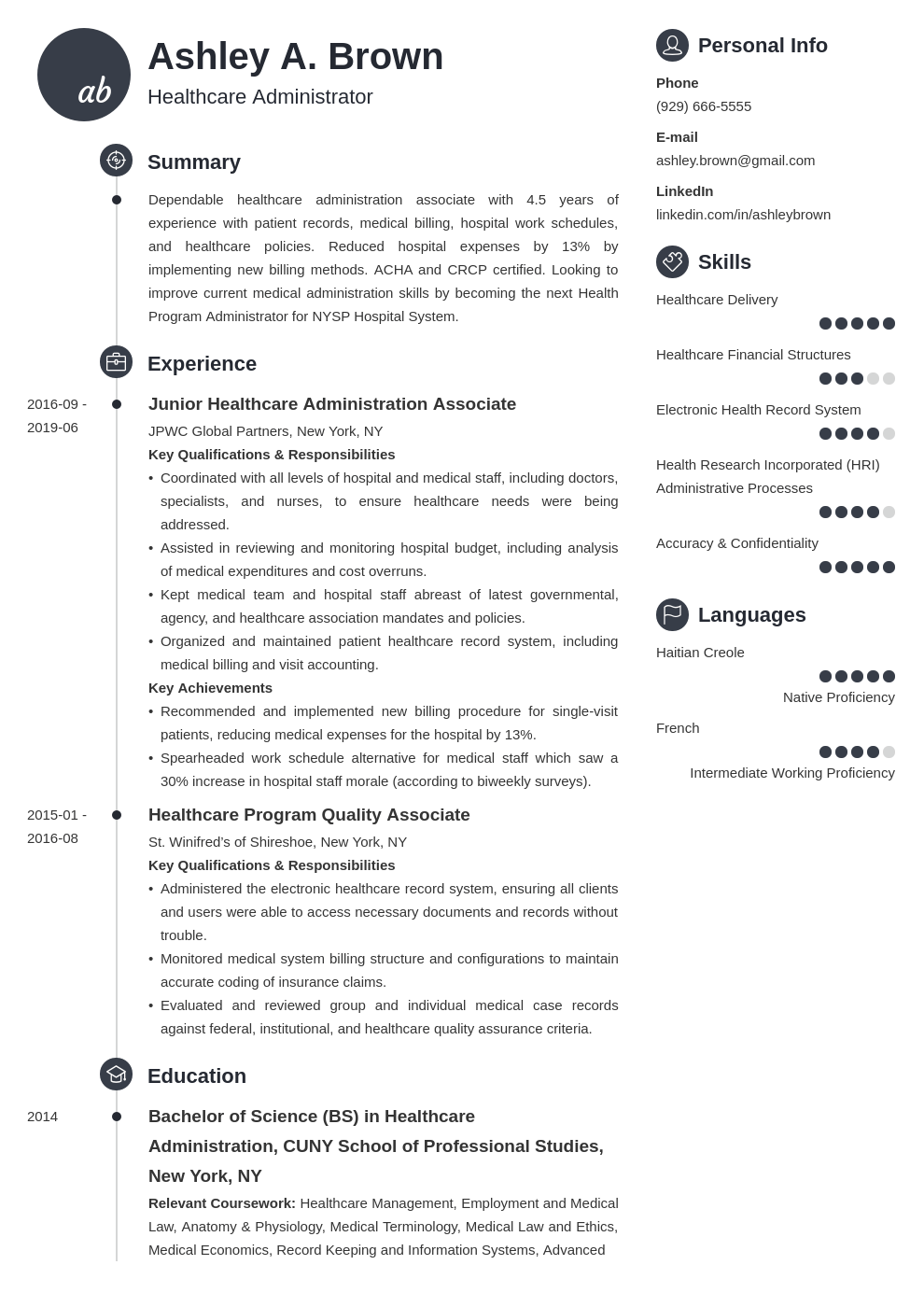 healthcare resume example template primo