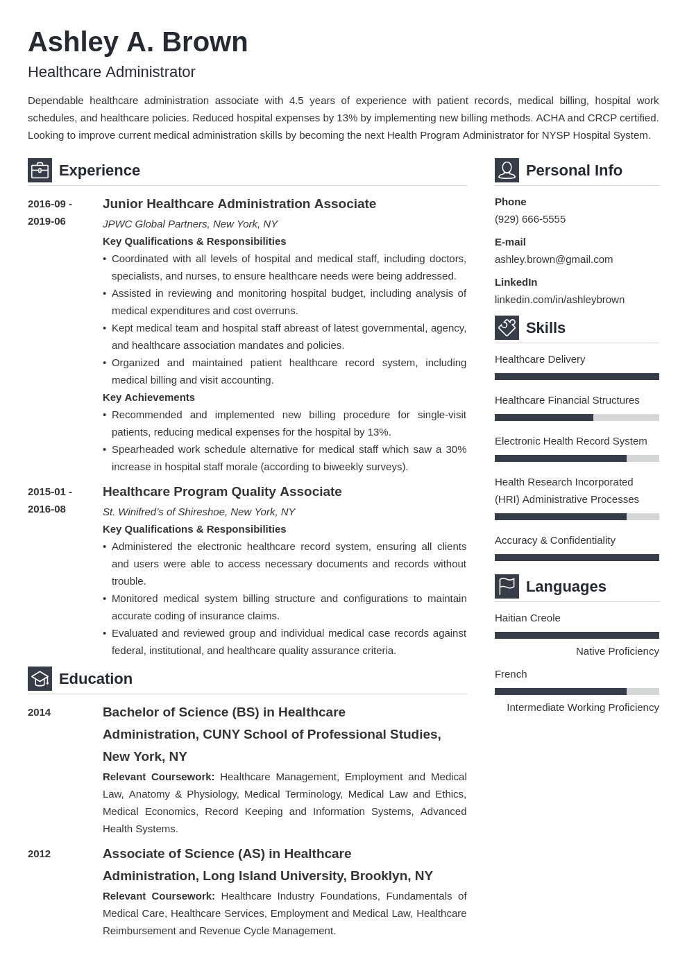 Healthcare Professional Resume Guide & Samples
