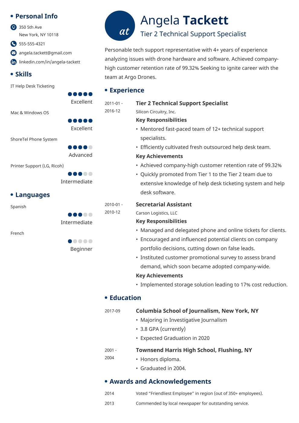 Help Desk Resume Sample Job Description Entry Level 